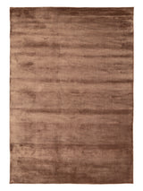 Brown area rug with a textured pattern on a white background