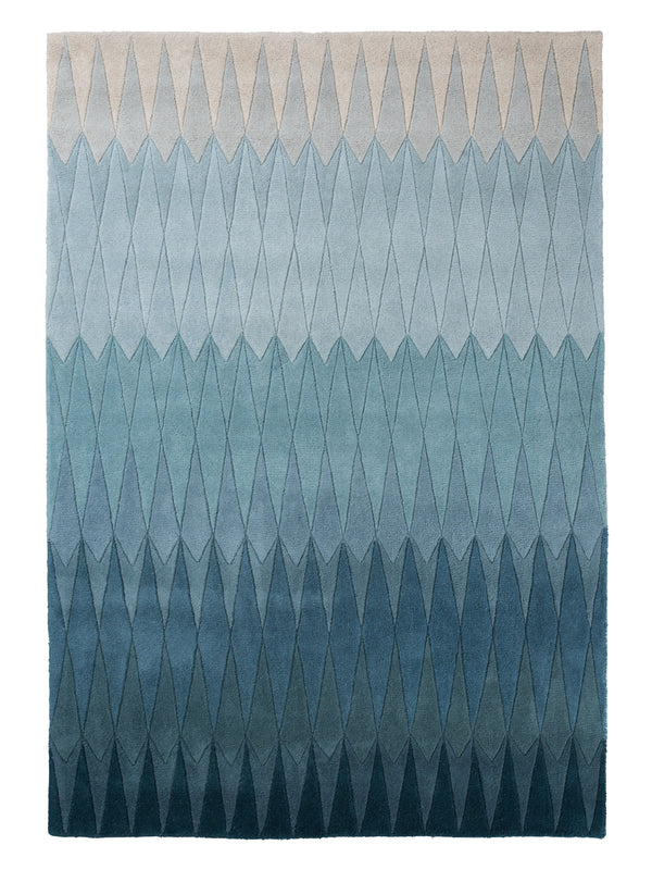 Blue hand-tufted wool rug